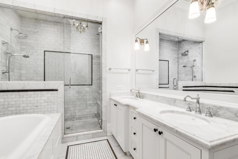 Walk-in Shower Featuring a Built-in Bench